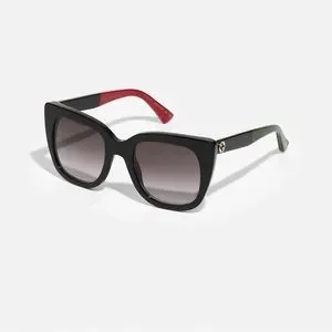 New - Gucci Web GG0163SN Cat-eye Sunglasses Gucci GG0163SN 001 Cat Eye Shiny Black Sunglasses  main image 4